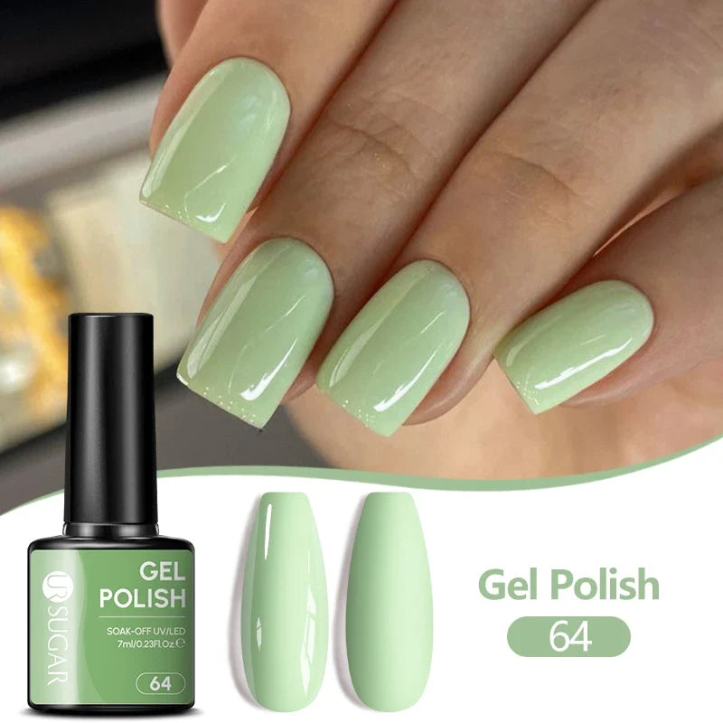 UR SUGAR 7ML Nail Gel Fresh Macaron 107 Colors All For Manicure Semi Permanent Soak Off LED UV Long-Lasting Nail Art Varnish Tri Light Beauty