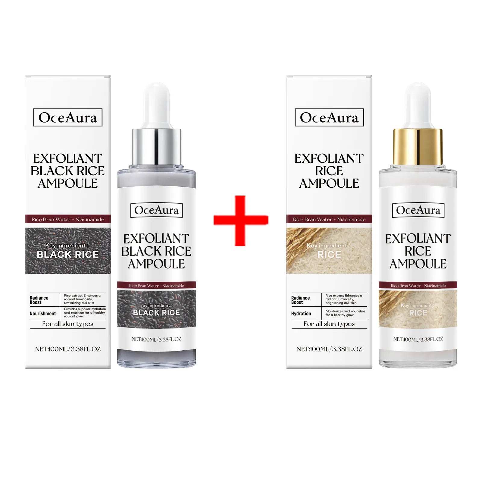 Rice Serum for Face Hydrating Brighten Skin Repair Smooth Facial Essence Gentle Exfoliation Remove Blackheads Collagen Ampoules Pi-Mart