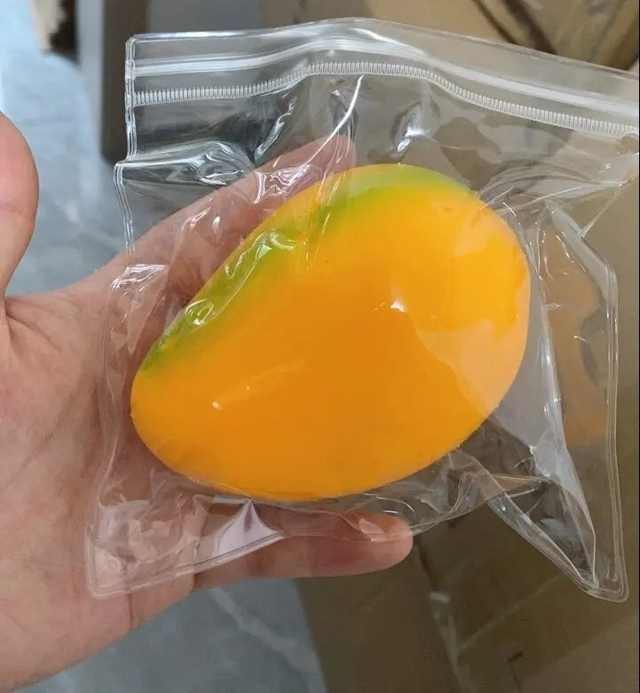 Stress Relief Squishy Mango Squeeze Toys Slowing Rising Sticky Mango Sensory Fidget Toys for Adults Squishy Sensory Toys Pi-Mart