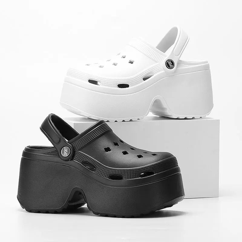 Women's Wedges Heel Sandals Summer 2026 Closed Toe Chunky Platform Sandalias Mujer Hollow Out Thick Sole Non-slip Slides Ladies LadyShow.Store