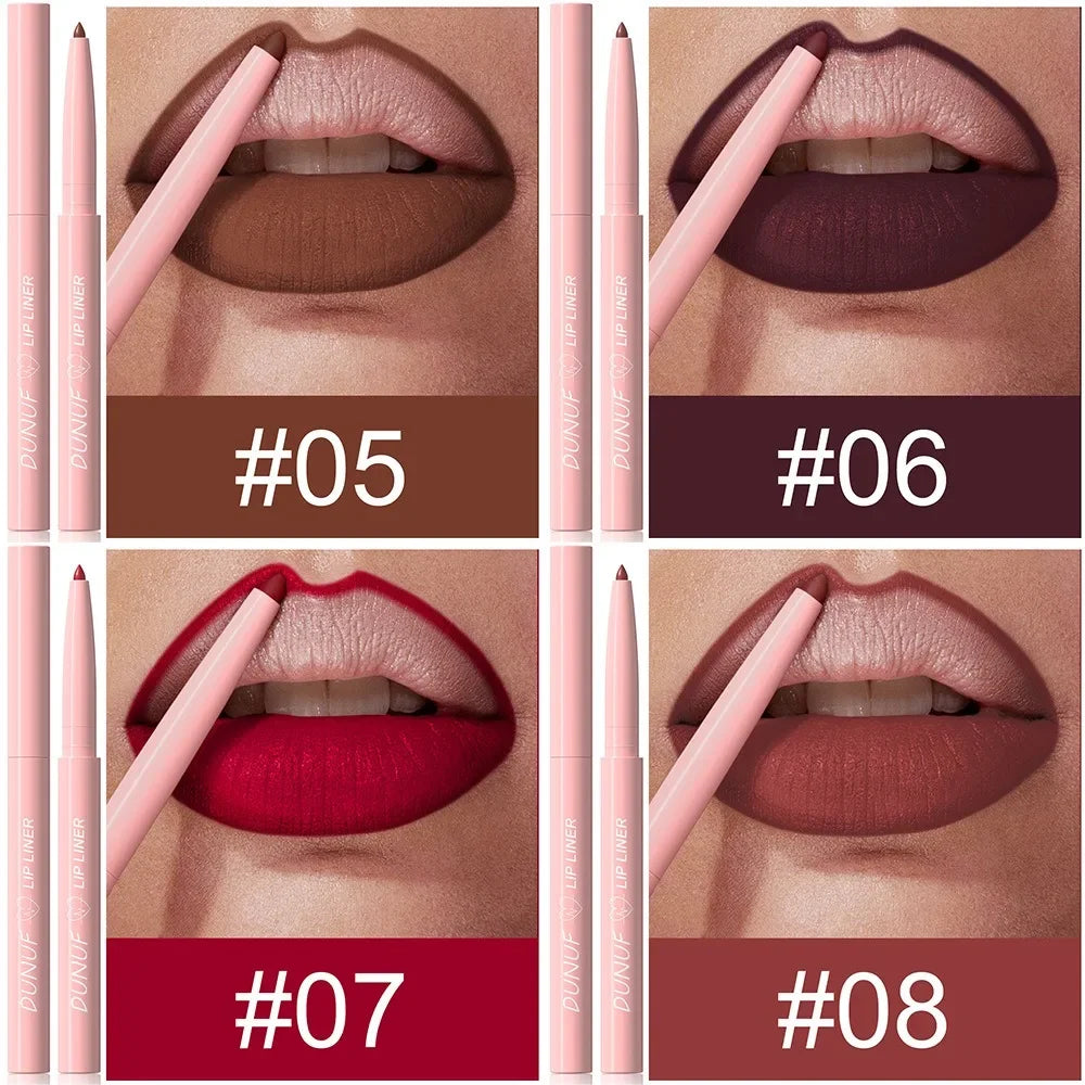 Lip Liner Pencil Long-Lasting Matte Creamy Plumping Lip Stain Waterproof Natural Nude Brown Slim Lip Liner Makeup Pi-Mart