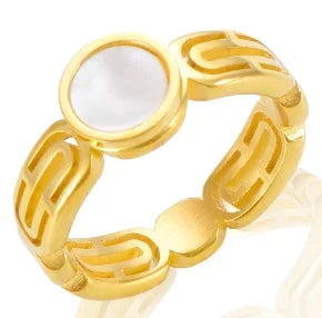 Stainless Steel Ring for Women Inlaid Zircon Rings Waterproof Romantic Fashion Jewelry Pi-Mart