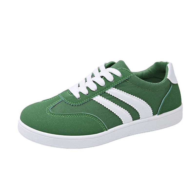Women Tennis Sneakers Flats Ladies Fashion Mixed Colors Lace-up Vulcanized Shoes Spring Autumn Woman Outdoor Trainers Footwear Pi-Mart