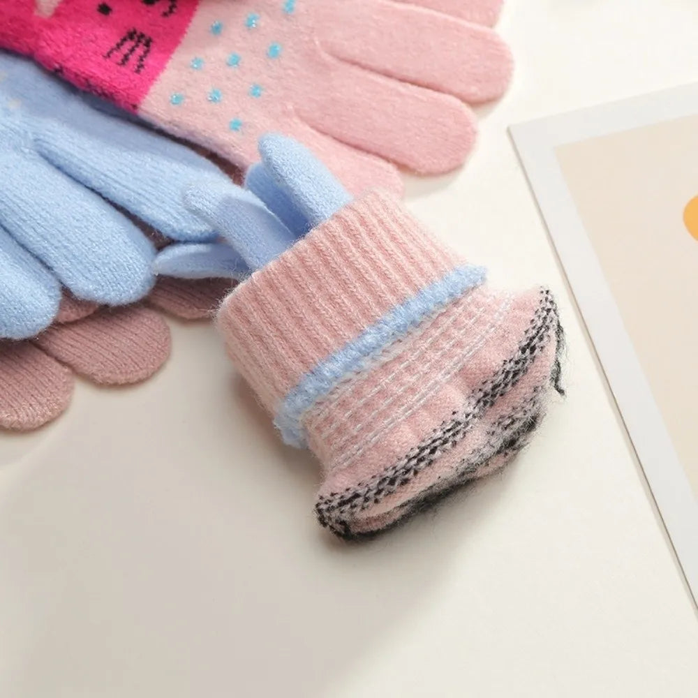 3- 10Years Old Fashion Warm Winter Gloves Coldproof Candy Color Children Mittens Soft Elastic Gloves Outdoor Pi-Mart