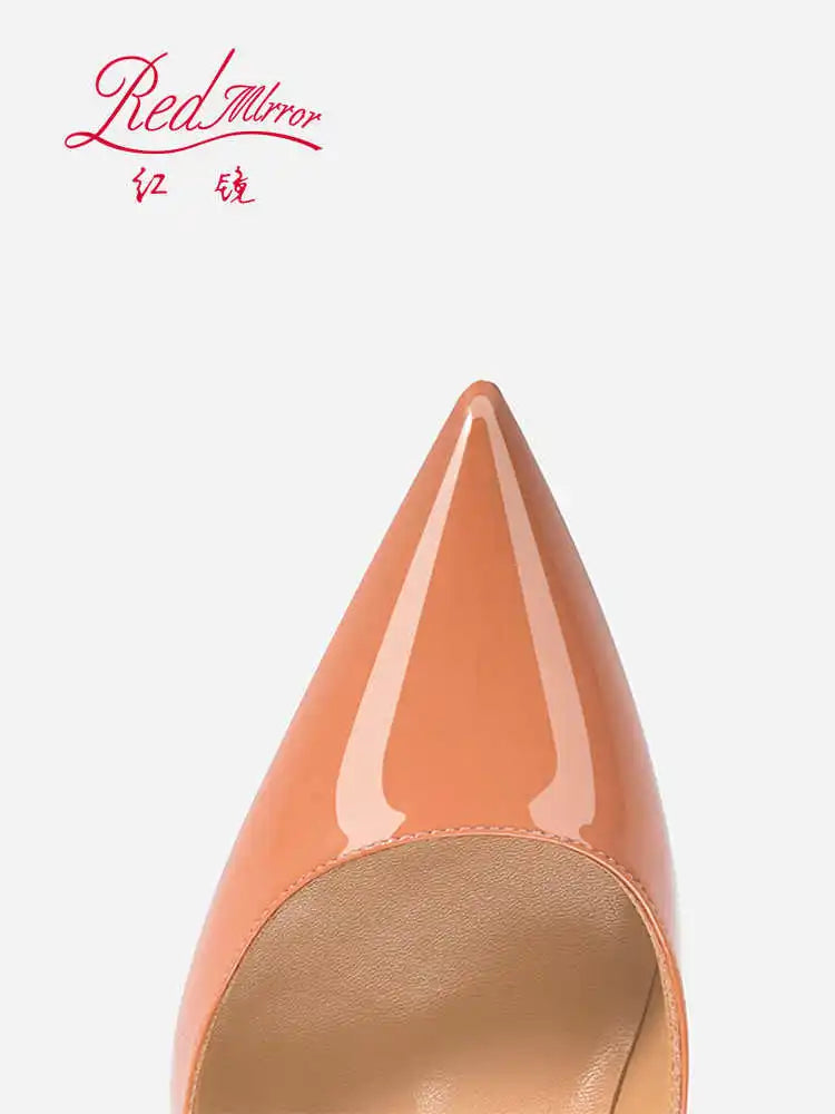 Women Heels Naked Color Women's Elegant High Heel Luxury Black Shoes Woman 2026 Red Shiny Bottoms Pointed Toe Party Ladies Women Pi-Mart