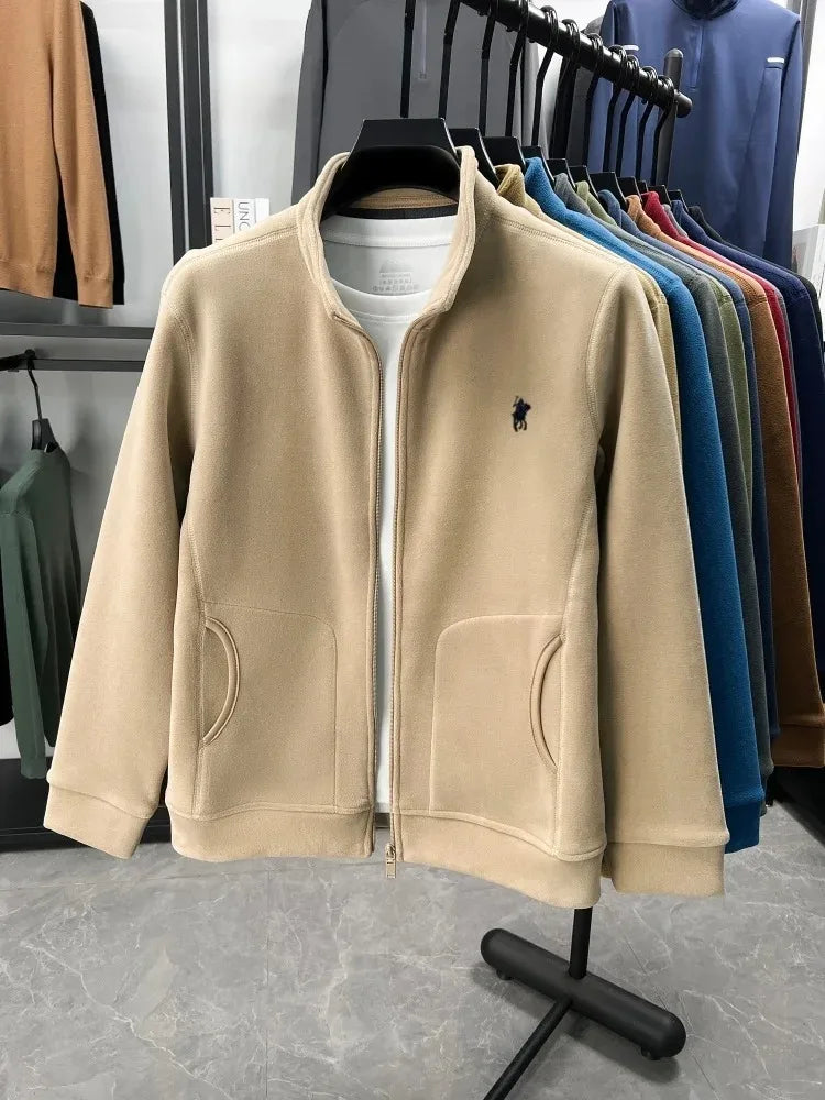 Luxury brand men's jacket winter thick plush warm pockets new coat fashion classic Paul embroidery zipper stand up collar top LadyShow.Store