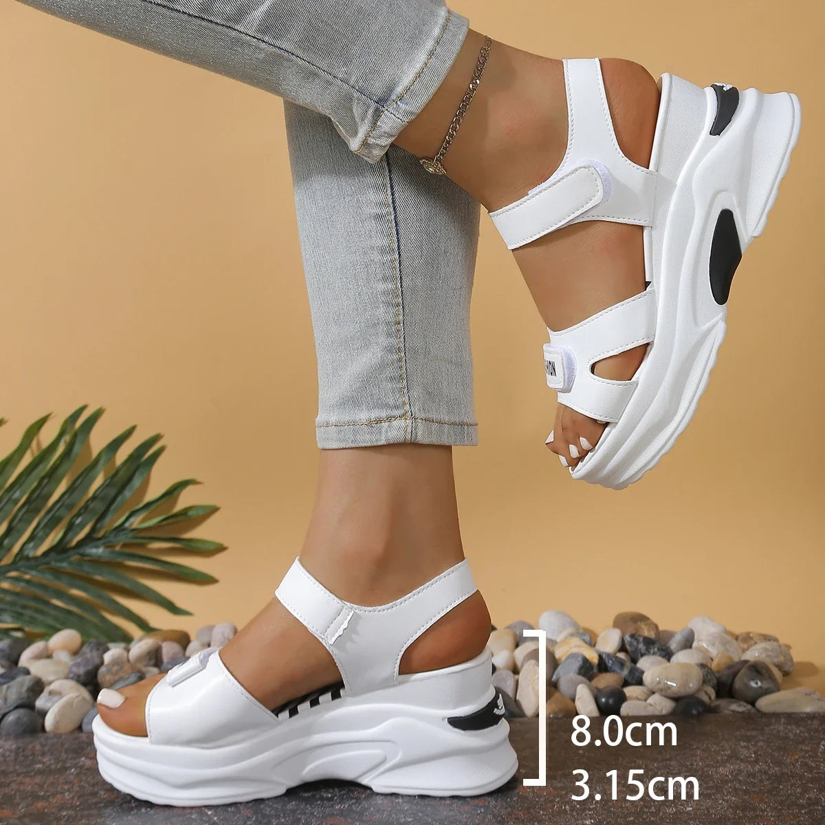 2025 New Women Platform Wedge Sandals Summer Fashion Comfortable Shoes Women Light Casual Velcro Beach Shoes Zapatos De Mujer LadyShow.Store