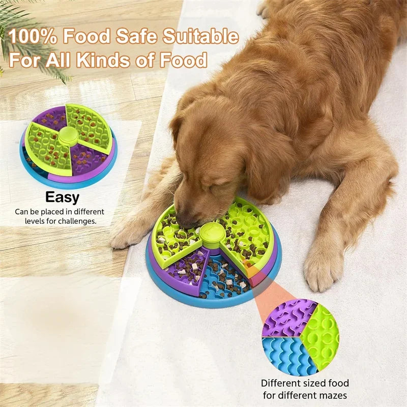 Dog Puzzle Slow Feeder Interactive Dog Puzzle Game 3 Layers Detachable Slow Eating Dog Bowl Anti-anxiety Dog Feeder Bowl Pi-Mart