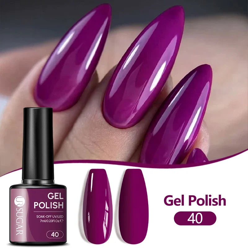 UR SUGAR 7ML Nail Gel Fresh Macaron 107 Colors All For Manicure Semi Permanent Soak Off LED UV Long-Lasting Nail Art Varnish Tri Light Beauty