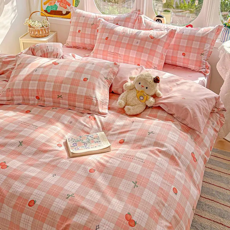100% Cotton Bedding Set Duvet Set, Quilt Cover Pillow Sham, Wrinkle Free Machine Washable, All Season Comfort 240x220 Pi-Mart