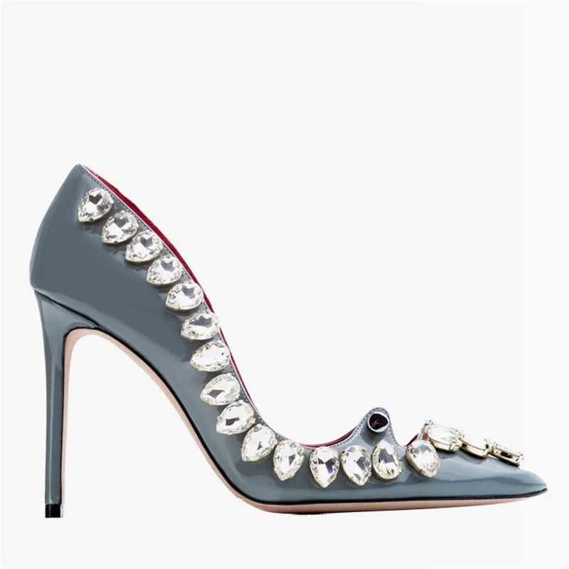 2026 Runway Women Pumps Crystal Metal Decoration High Heels Sandals For Women Luxury Designer Nightclubs Banquets Female Shoes Pi-Mart