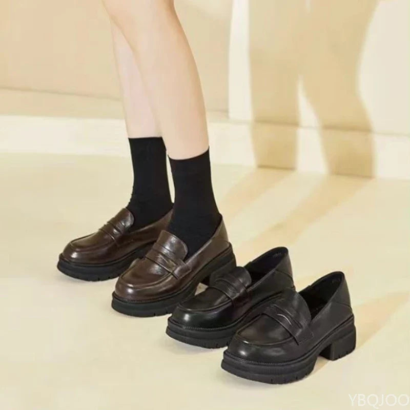 2026 Spring and Autumn Fashion New Style Casual Comfortable Versatile Women's Le Fu Shoes Retro Shallow Mouth Single Shoes LadyShow.Store