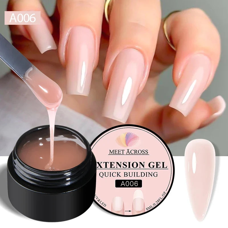 8ml Nude Pink White Quick Extension Gel Nail Polish Vernis Semi Permanent UV Construction Gel For Nail Extensions Nail Supplies Tri Light Beauty