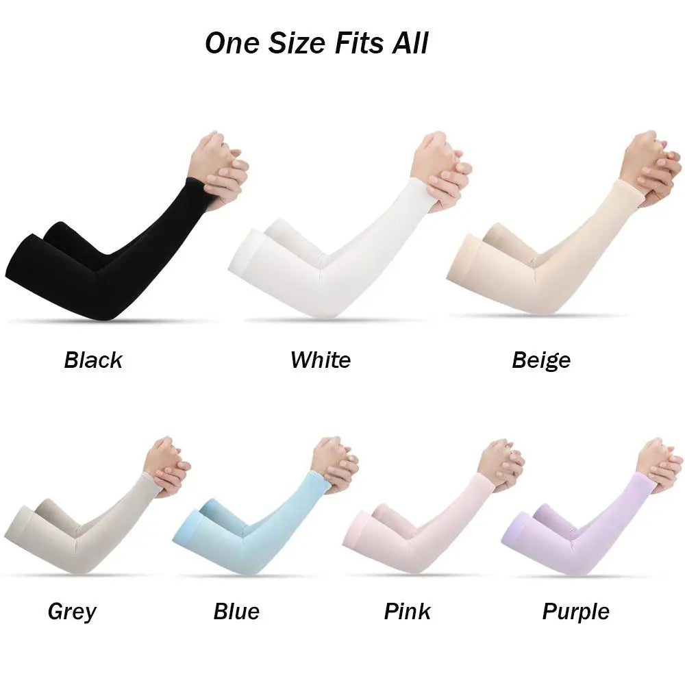 2Pcs Arm Sleeves Warmers Sports Sleeve Sun UV Protection Hand Cover Cooling Warmer Running Fishing Cycling Pi-Mart