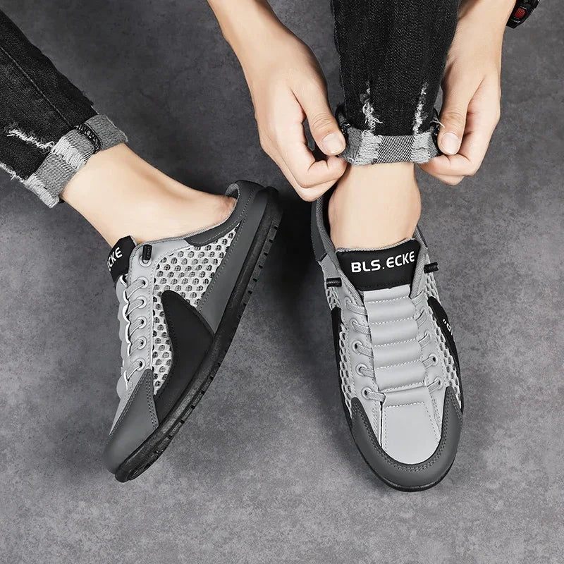 Men's Fashion Soft-soled Half Slippers Summer Men Trendy Bottom Casual Shoes Soft Sole Sneakers Zapatos De Hombre Plus Size 48 Pi-Mart
