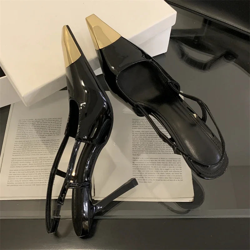Eilyken Street Style Pointed Toe Women Pumps Fashion Slingbacks Thin High Heels Elegant Stripper Prom Ladies Sandals Shoes LadyShow.Store