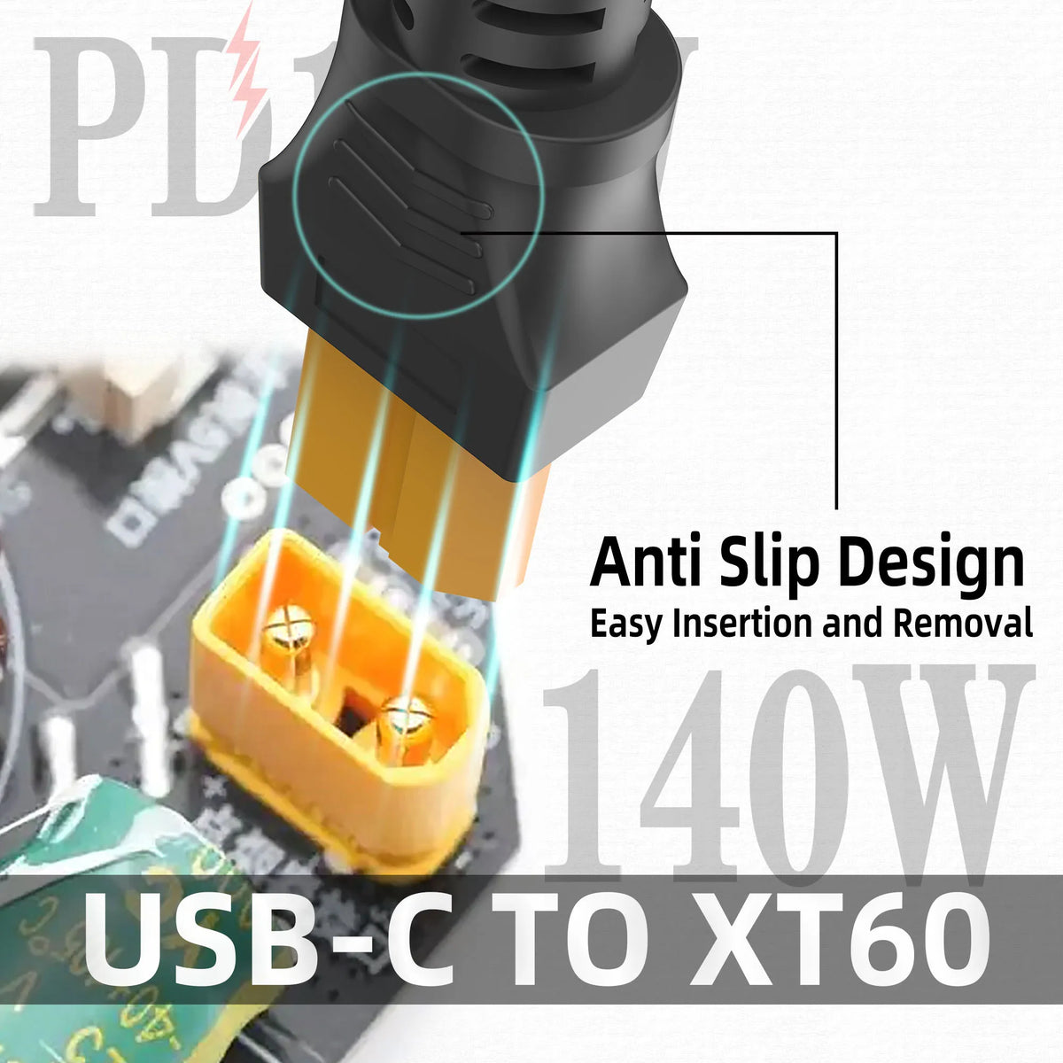 Type C to XT60 Adapter Cable, USB C to XT60 Charging Cable, USB C Male to XT60 Female Cable, PD 140W Charging Cable Pi-Mart