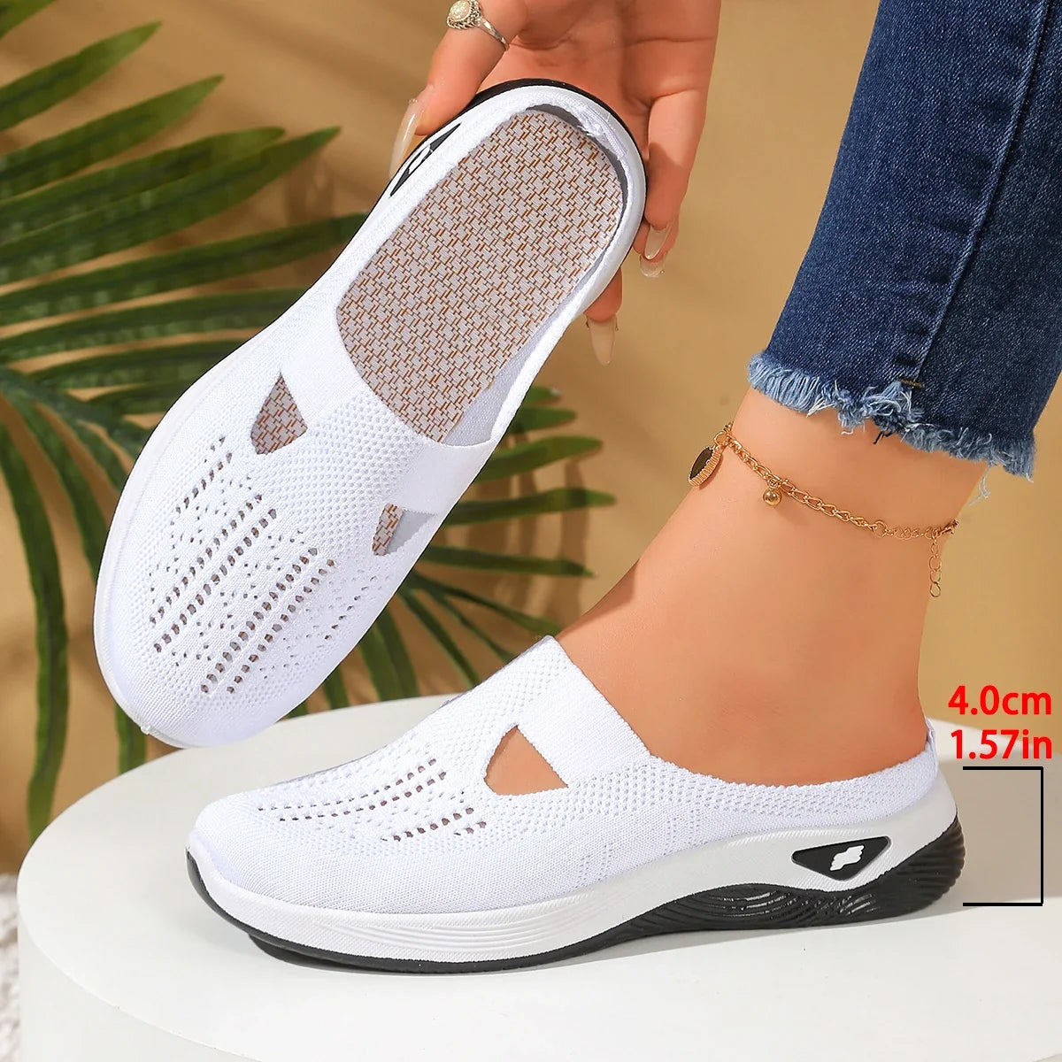 Women shoes  Convenient and comfortable at home, one foot with a vent and half slipper women's summer shoes free shippiing shoes LadyShow.Store