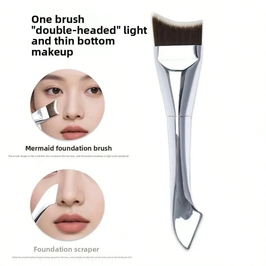 Upgraded Crescent Design Foundation Makeup Brush Ultra-thin Smooth Application Liquid Mask Spatula Makeup Brushes Beauty Tools Pi-Mart