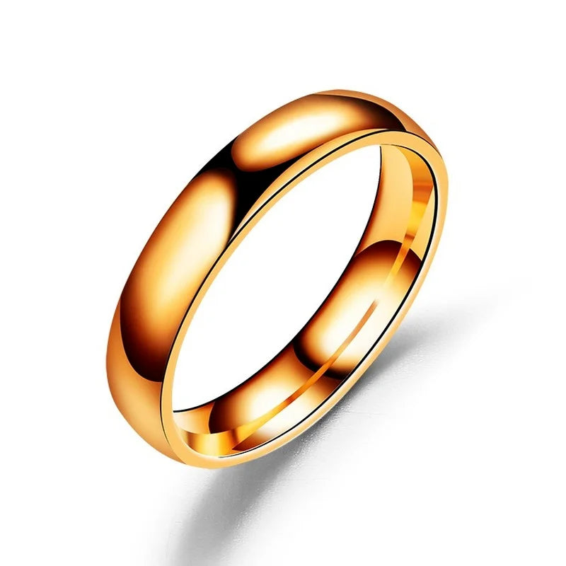 Simple 6mm Titanium Ring Women Men Prevent Allergy High Polished Wedding Rings Stainless Steel Couple Finger Jewelry Gifts Pi-Mart