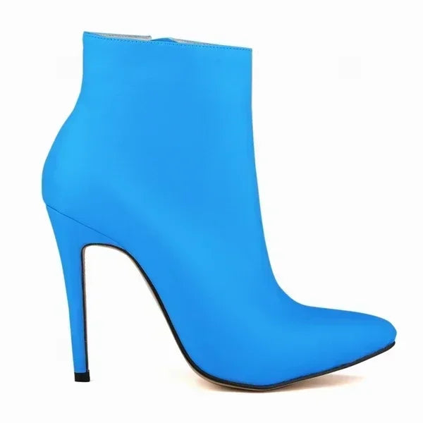Women Short Boots Pumps Sexy Pointed Toe Side Zipper Super High Heels Stiletto 2026 Female Party Ankle Boot Shoes Botas De Mujer Pi-Mart