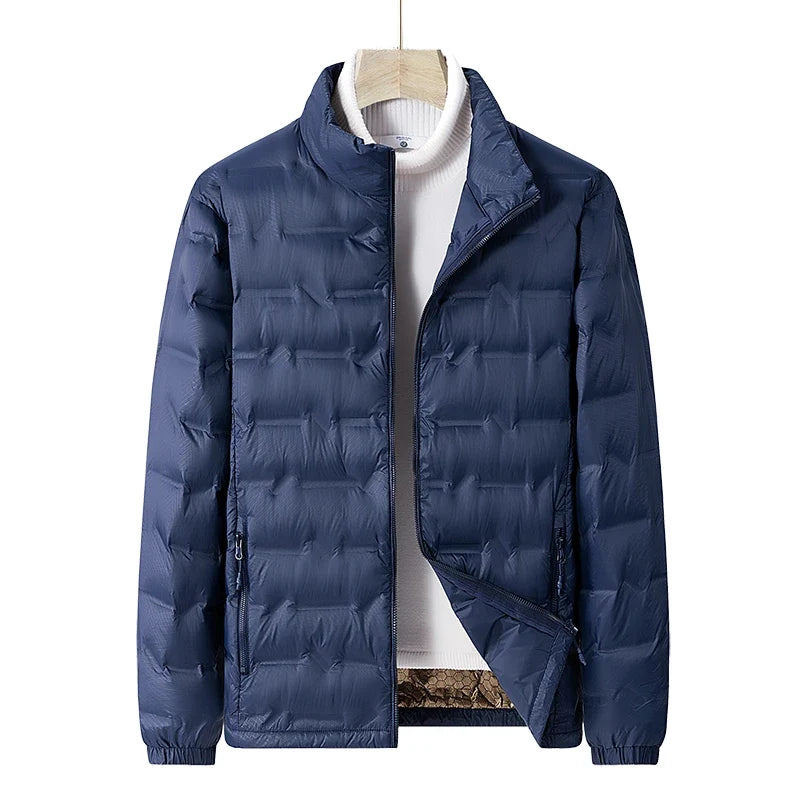 Men Winter New Down Jacket Men Hooded Waterproof Windproof Puffer Jacket Detachable Hat Coat Casual Lightweight Down Jacket Male LadyShow.Store