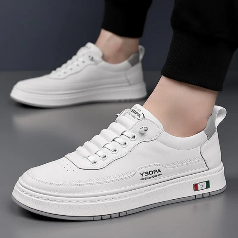 New Large Size 38-48 Leather Men's Sneakers Fashion Casual Men's Platform Sneakers Spring Autumn Designer Board Shoes Man Pi-Mart