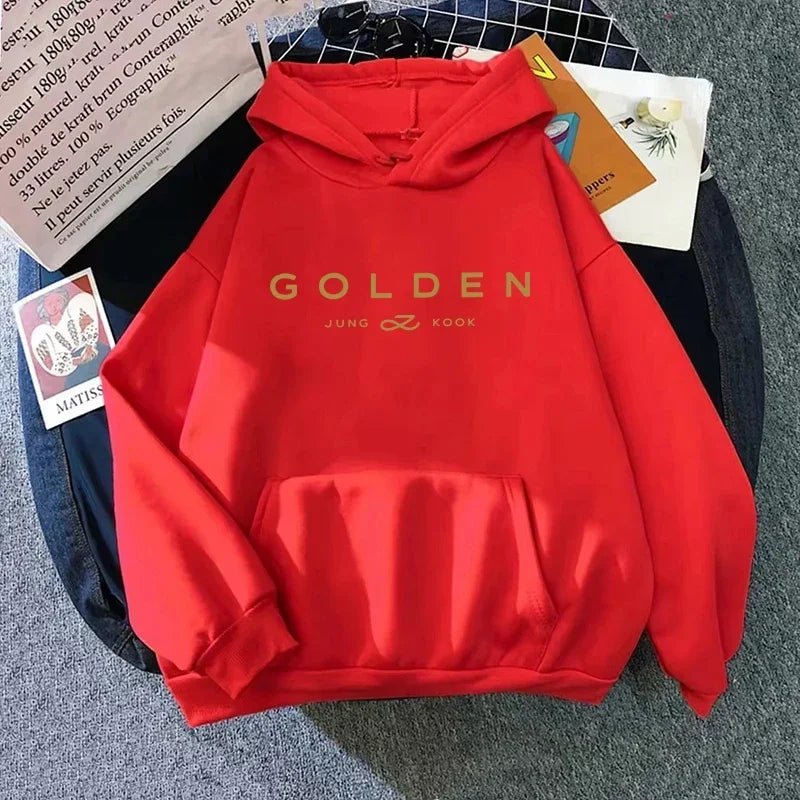 K-pop Printed Hoodies for Woman Jungkook Fans Hooded Sweatshirts Fall Winter Female Home Outdoor Comfort Casual Fashion Pullover LadyShow.Store