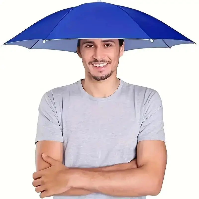Foldable Head Umbrella Hat Windproof Fishing Head Wearing Sunshade Rain Gear Outdoor Portable Umbrella Camping Beach Head Hats Pi-Mart