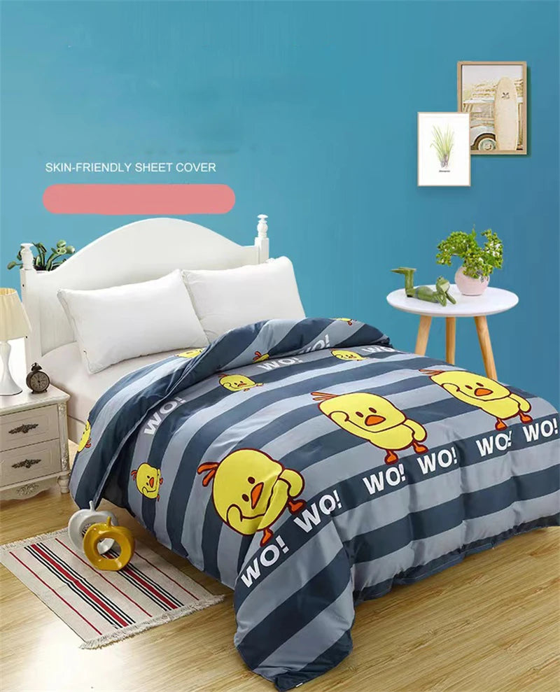 Lovely Cartoon King Size Duvet Cover Set 220x240 Skin Friendly Double Bed Quilt Cover Blanket Comforter Cover and Pillowcase Pi-Mart