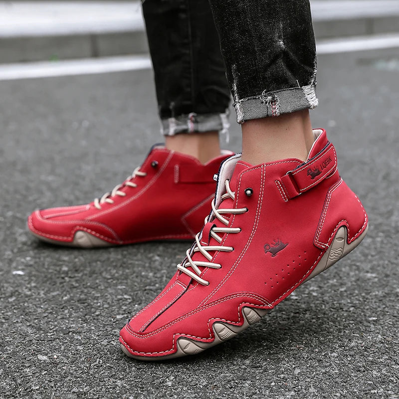 Leather Casual Shoes Sneakers for Men Fashion Outdoor Walking Loafers Shoes Comfortable Footwear Luxury Man Boots 2024 New In Pi-Mart