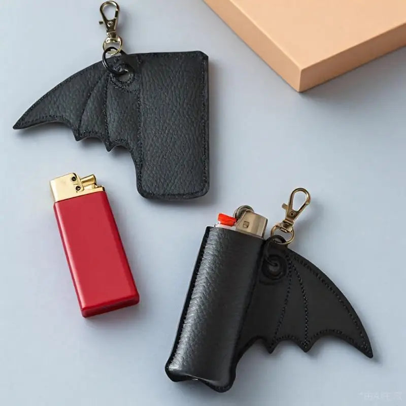 R2LE Gothic Bat Design Keychain Attachment Smooth Surfaces Protective Sleeve Keyring For Everyday Use Pi-Mart