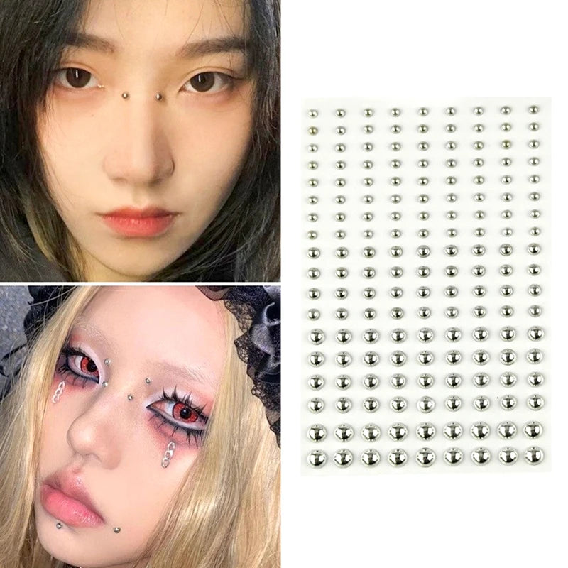 165/180Pcs Sparkly Crystal Nose Studs Set Stick On Rhinestone Body Lip Gems Fake Non Piercing Decoration For Women And Teens Pi-Mart