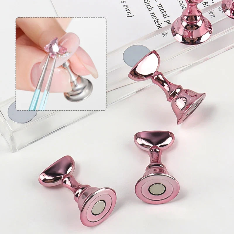 5pcs Chess Magnetic Nail Holder Acrylic Nail Tips Practice Display Stand Showing Shelf Gel Polish Display Stand Manicure Tools Tri Light Beauty