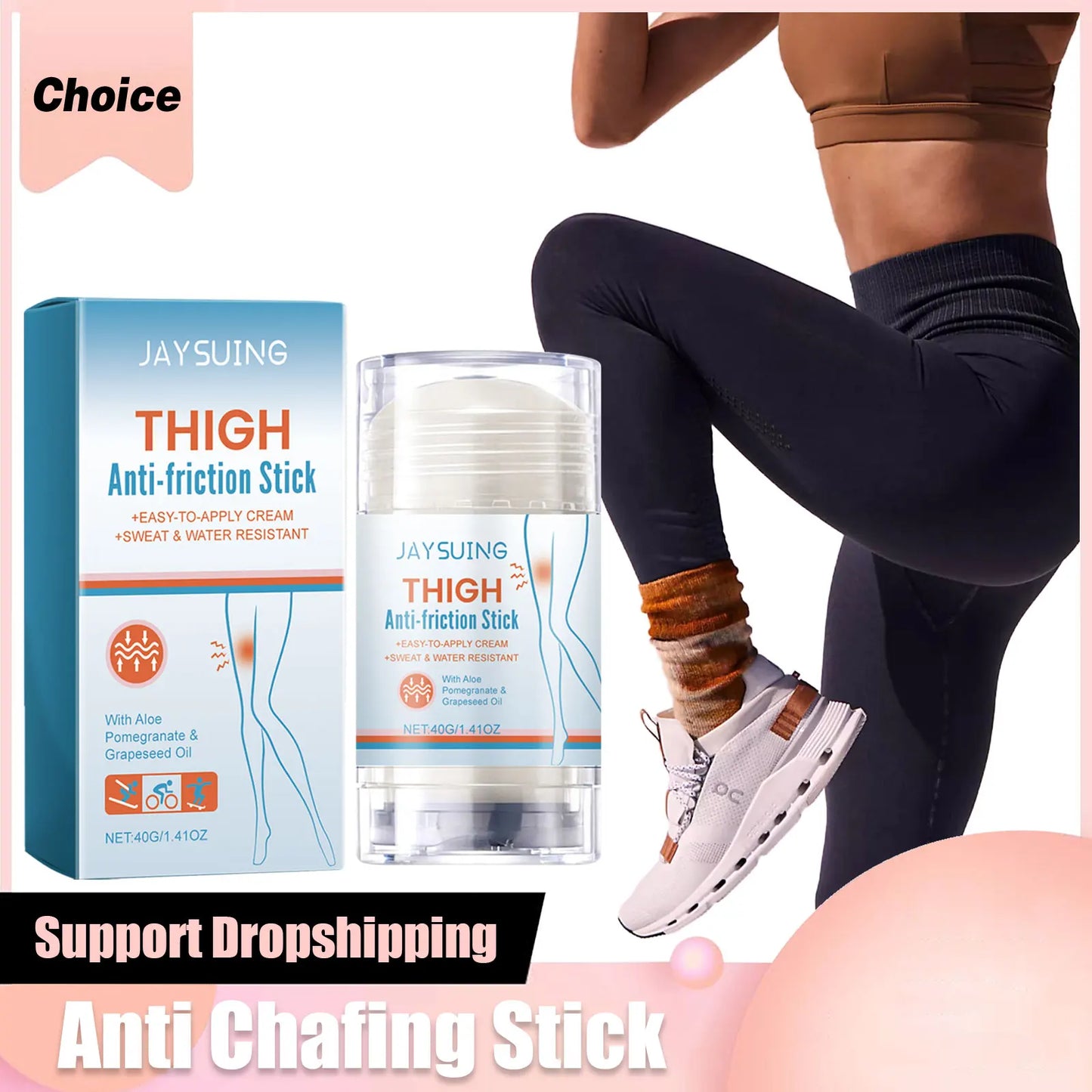 Anti Chafing Stick Running Prevent Arm Chest Thigh Chafing Irritation Aloe Soothe Moisturize Rough Skin Outdoor Anti Chafe Balm Pi-Mart