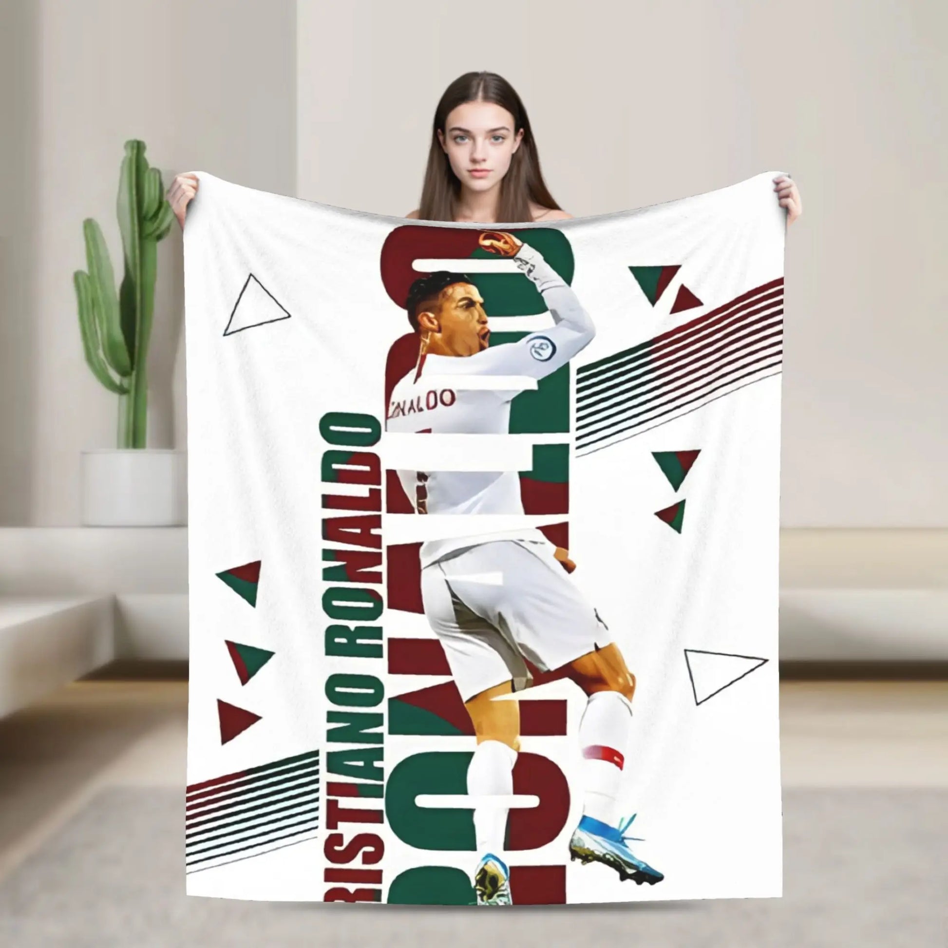 CR7  Football Soccer Blanket Ronaldos Flannel Funny Warm Throw Blanket for Bedding Lounge Decoration Pi-Mart