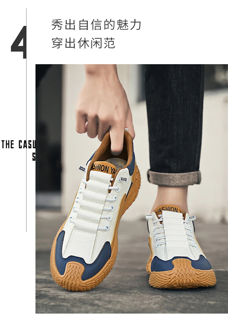 Spring and Autumn Fashion Elastic Band Sneakers for Men, Versatile Trendy Casual Shoes, Student Running Shoes, Soft-Soled Lightweight Men's Shoes Pi-Mart