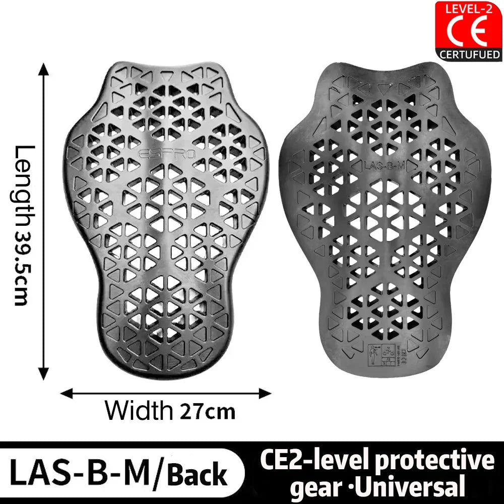 Black CE Level 2 Certified Motorcycle Jacket Insert Protector Thick Elastic Back Spine Protective Pad Rider Armor Coat Accessory LadyShow.Store