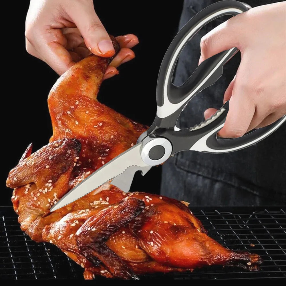 Multifunctional Scissors Kitchen Stainless Steel Scissors Chicken Bone Meat Fish Killing Dedicated Household Gadgets Scissors Pi-Mart