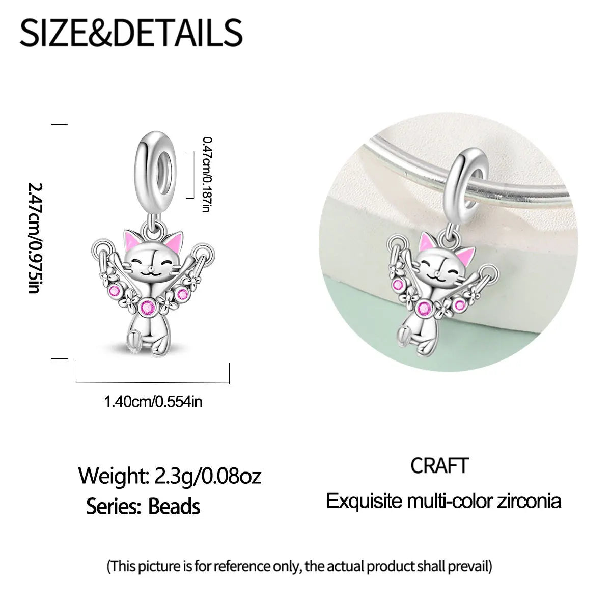 Attractive pendant featuring an animal - a baby elephant, a cat, a swan. Beaded DIY jewelry for a bracelet accessory. Pi-Mart