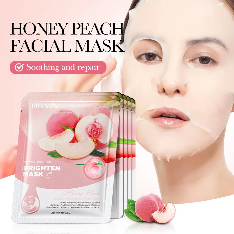 10pcs Fruits Facial Masks For Face Skincare Moisturizing Brightening Hydrating Firming Face Mask Beauty Face Skin Care Products Tri Light Beauty