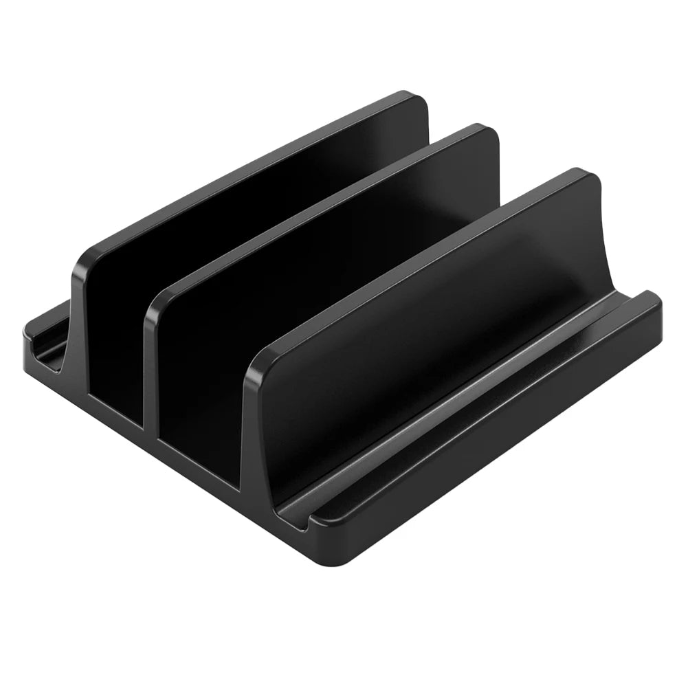 Vertical Laptop Stand for Desk,Dual Slots Plastic Laptop Holder with Space Saving Design,Laptop Stand Supports MacBook Pi-Mart