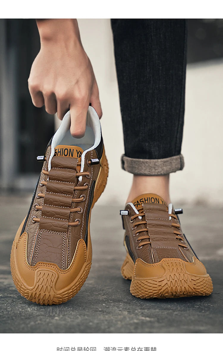 Spring and Autumn Fashion Elastic Band Sneakers for Men, Versatile Trendy Casual Shoes, Student Running Shoes, Soft-Soled Lightweight Men's Shoes Pi-Mart