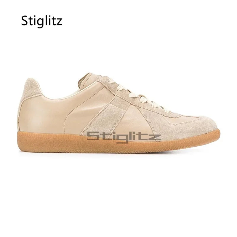 Sports Flat Casual Couple Shoes Men Women Classic Trendy Versatile Suede Leather Lace Up Sneakers Spring Autumn Training Shoes Pi-Mart