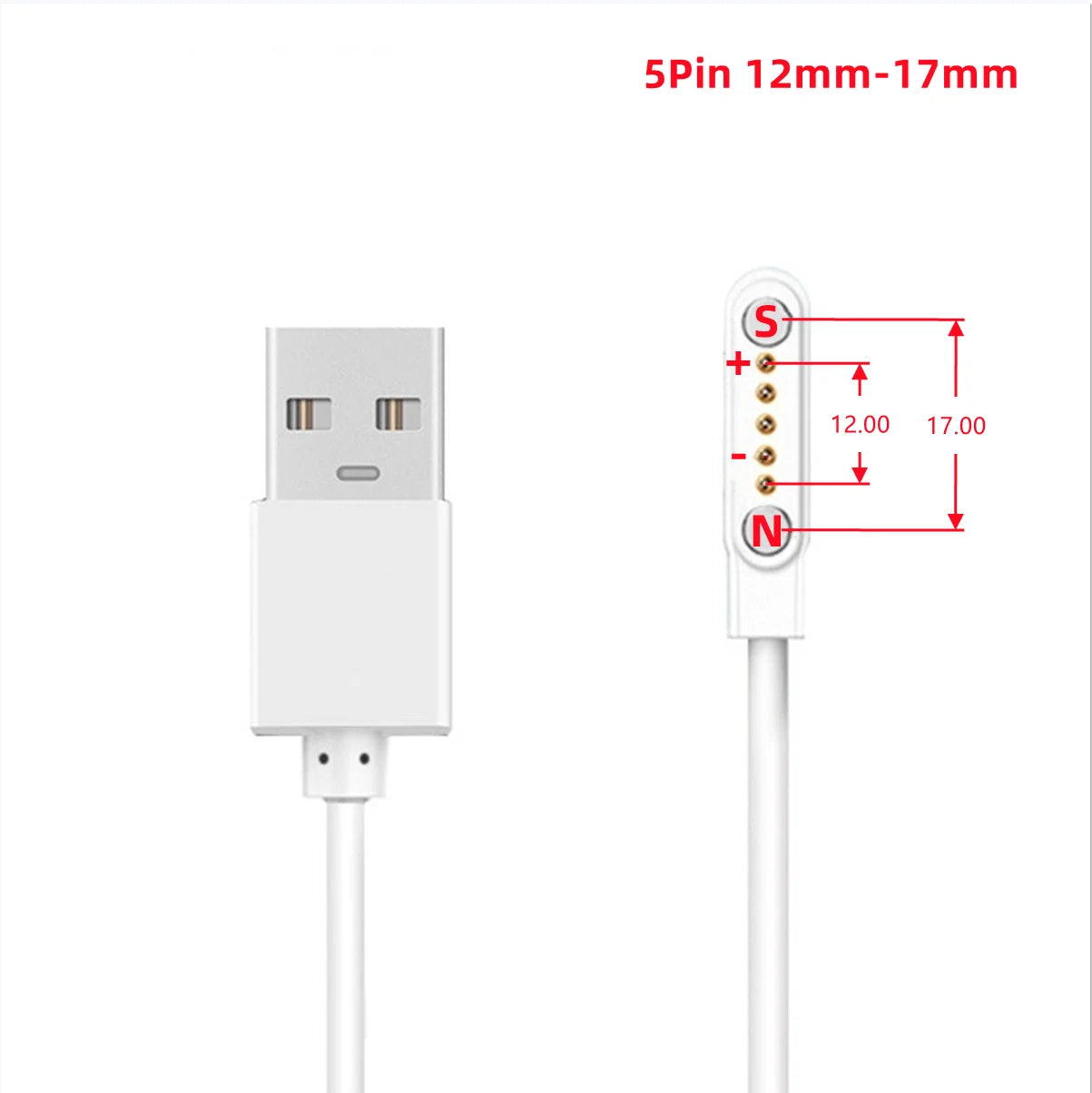 2Pin 4Pin 5Pin Magnetic Charging Cable USB to Pogo Pin for Smart Watch Earphone Wristband 60cm 5V Magnetic Dock Charger Adapter LadyShow.Store