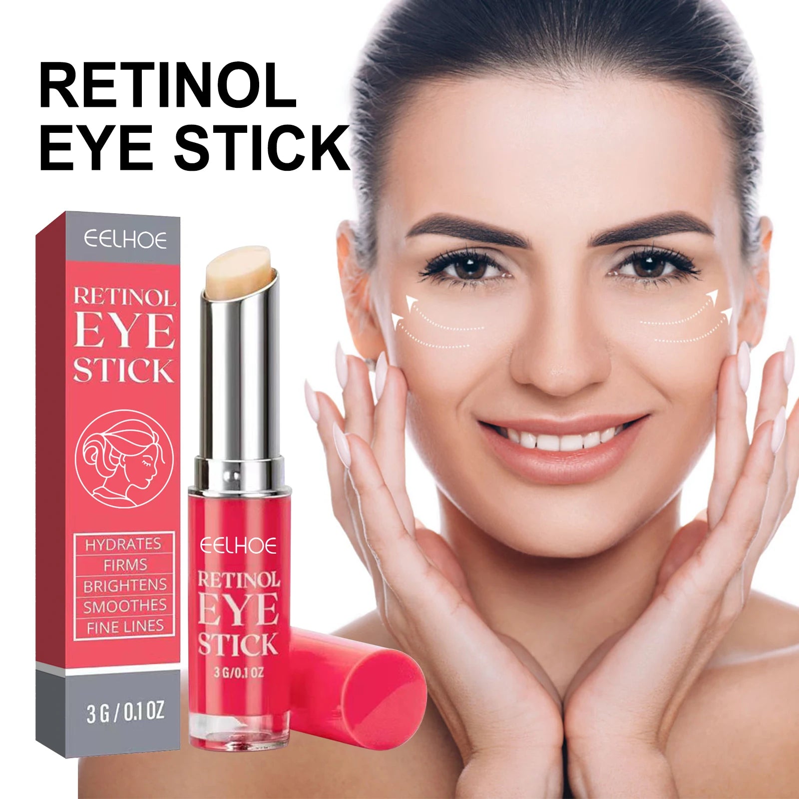 Retinol Eye Cream Stick Lightening Dark Circles Anti-Puffiness Smooth Brightening Moisturizing Firming Under Eye Treatment Care Pi-Mart
