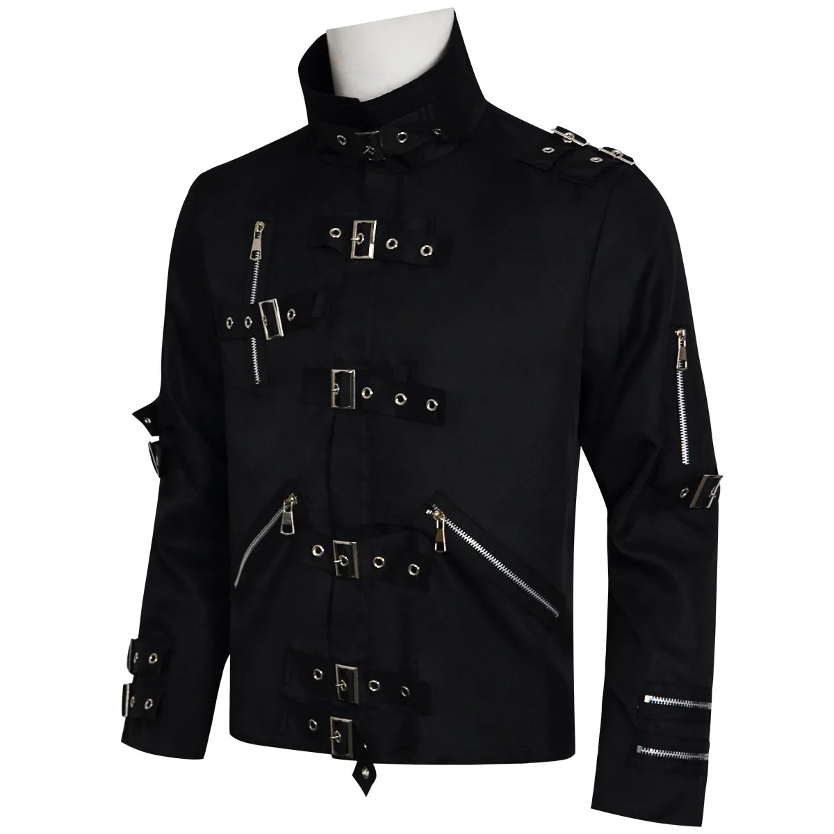 Michael Jackson Cosplay Costume BAD MJ Punk Jacket Black Slim BAD Jacket Costume Clothing for Man Adore Stars Impersonator Pi-Mart
