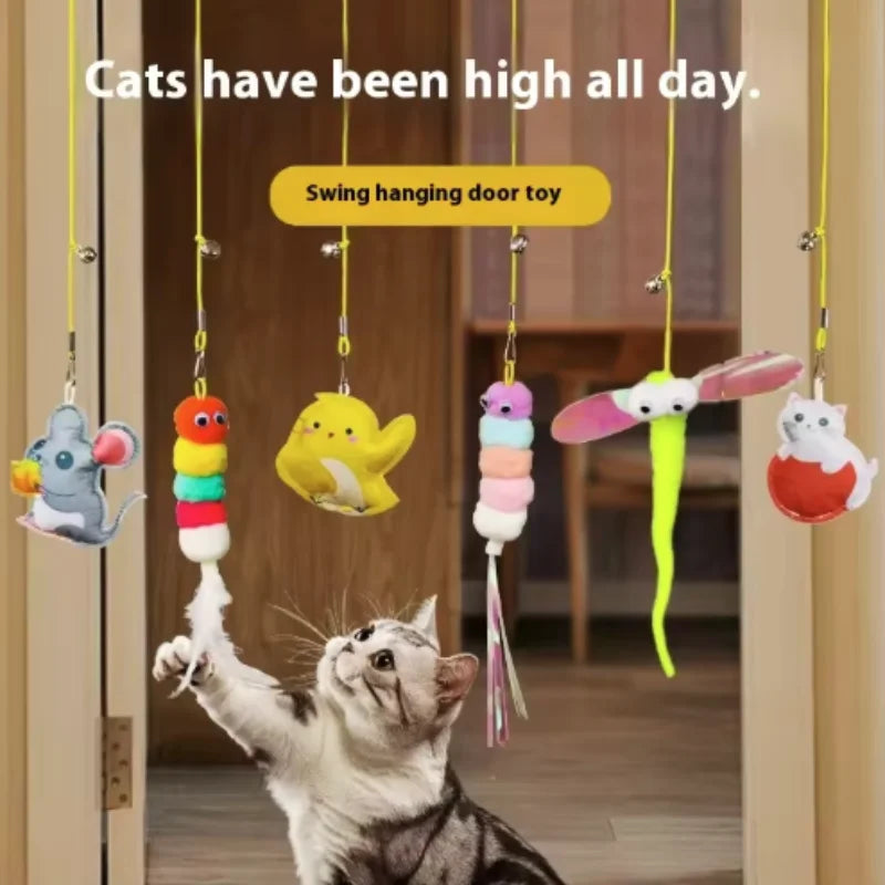 Interactive Cat Toy Hanging Simulation Cat Toy Funny Self-hey Interactive Toy for Kitten Playing Teaser Wand Toy Cat Supplies Pi-Mart