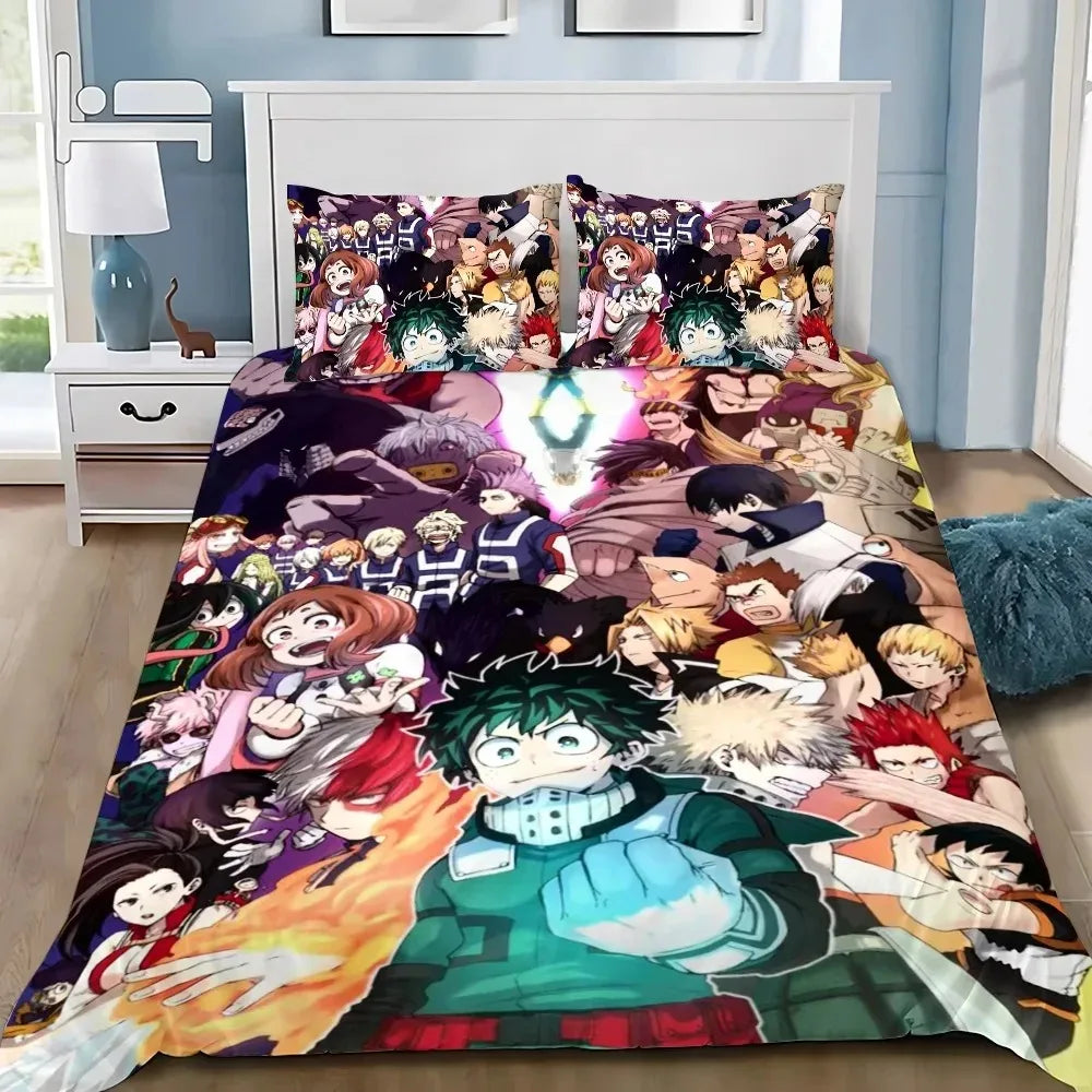 Japan Anime My Hero Academia Bedding Sets Exquisite Bed Supplies Duvet Cover Bed Comforter Set Bedding Set Luxury Birthday Gift Pi-Mart