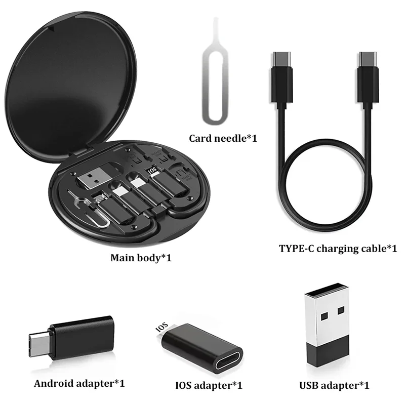 Multi USB Type C to C 60W Charging Adapter Cable Kit USB C to Lighting Conversion Set USB A & Type C to Micro/Type C/Lighting Pi-Mart